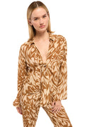 Abstract Tie Front Top