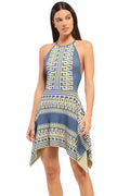 Aegean Geometric Knit Mini Dress