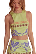 Rainbow Print Crop Top