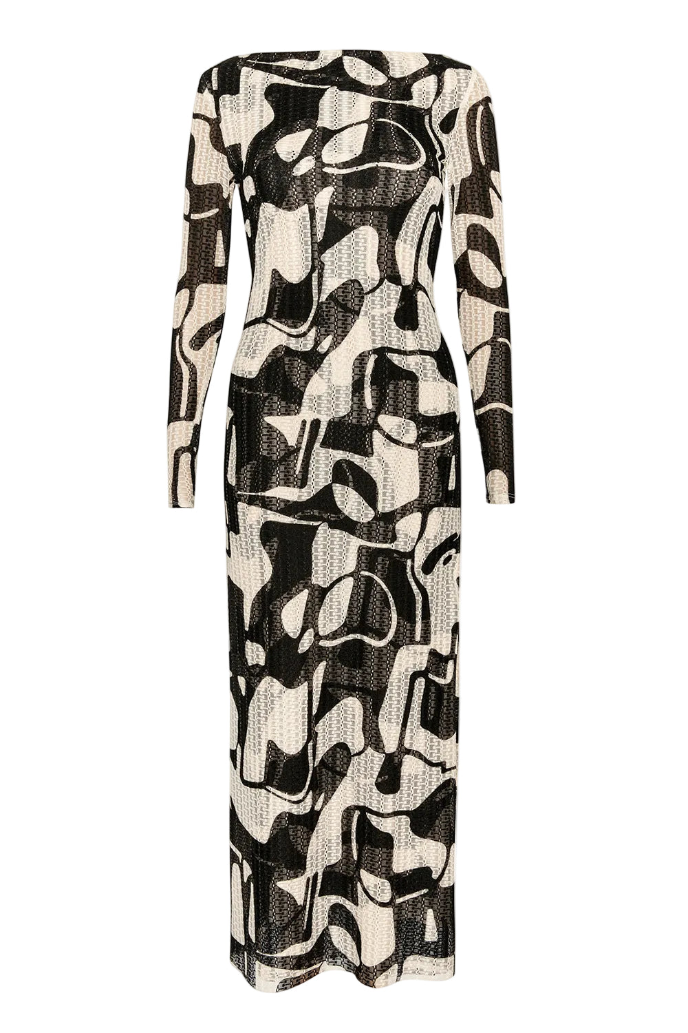 Marble Print Knit Midi Dress